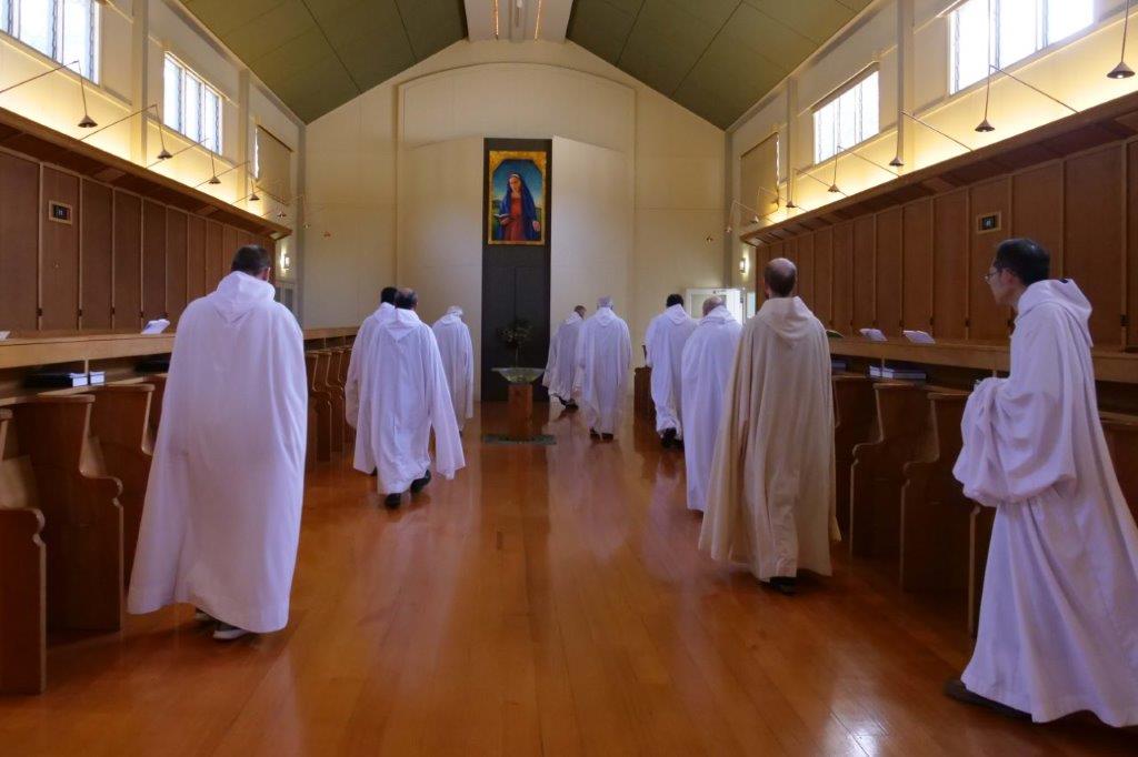 5 Monks in the church